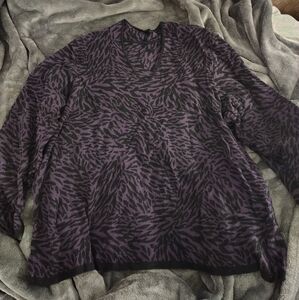 Purple Animal Print Sweater